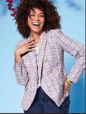 Talbots Pastel Multi-Color Tweed Blazer